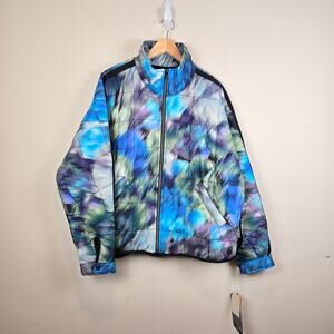 FP Movement Pippa Printed Packable Jacket Size L Blurry Flower Puffer Primaloft